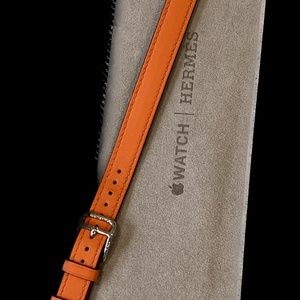 Hermes Double Tour Leather Apple 40mm Watch Strap - Orange